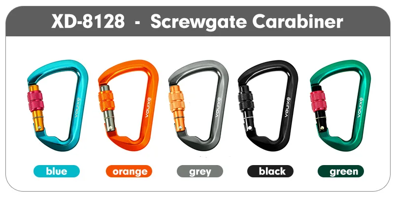 Xinda Outdoor Carabiner Rock Climbing Mountain Landing 30kN High Altitude Operation Equipment Aluminum Alloy Safety Buckle Hook