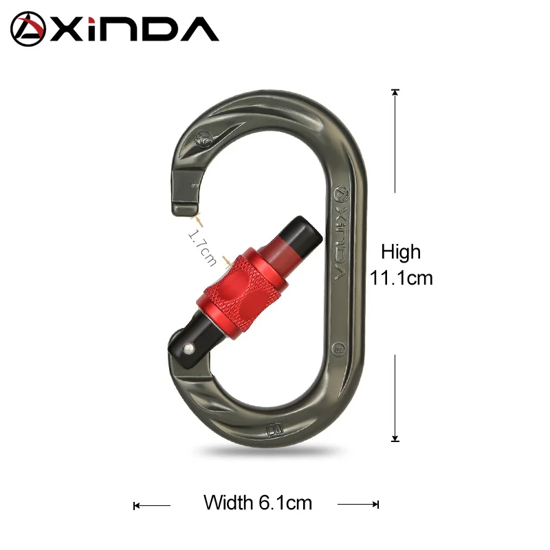 Xinda Hua Series O-Shaped Screw-Lock Auto Carabiner for Outdoor High-Altitude Climbing and Mountaineering Safety Gear