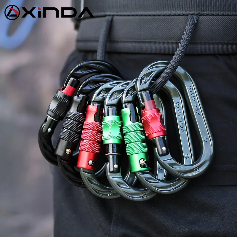 Xinda Hua Series O-Shaped Screw-Lock Auto Carabiner for Outdoor High-Altitude Climbing and Mountaineering Safety Gear