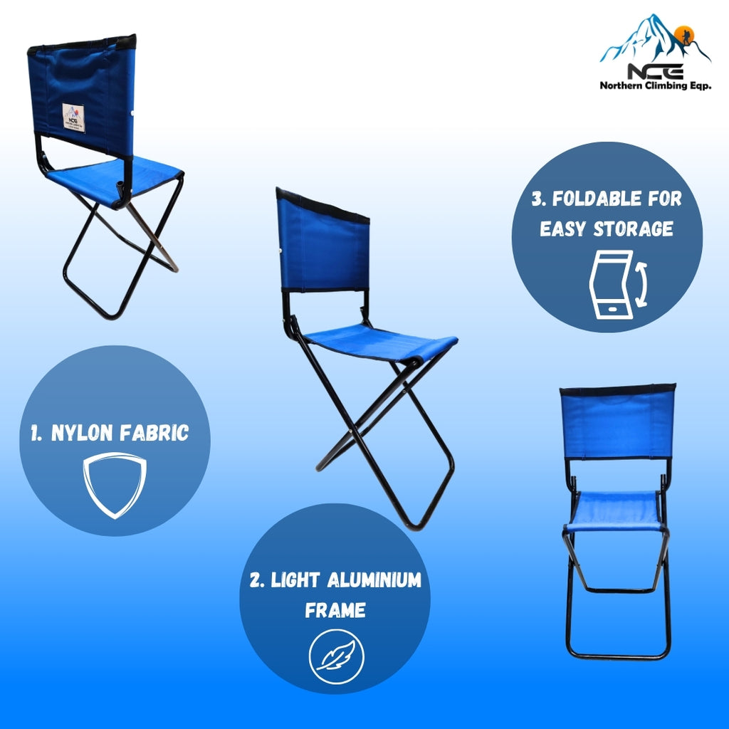 NCE Foldable Camping Chair Lightweight Aluminum Frame Nylon Chair