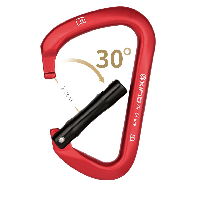 XINDA Outdoor Large D-Shaped Carabiner – Straight Gate Main Lock for Climbing, Mountaineering, and Safety Gear