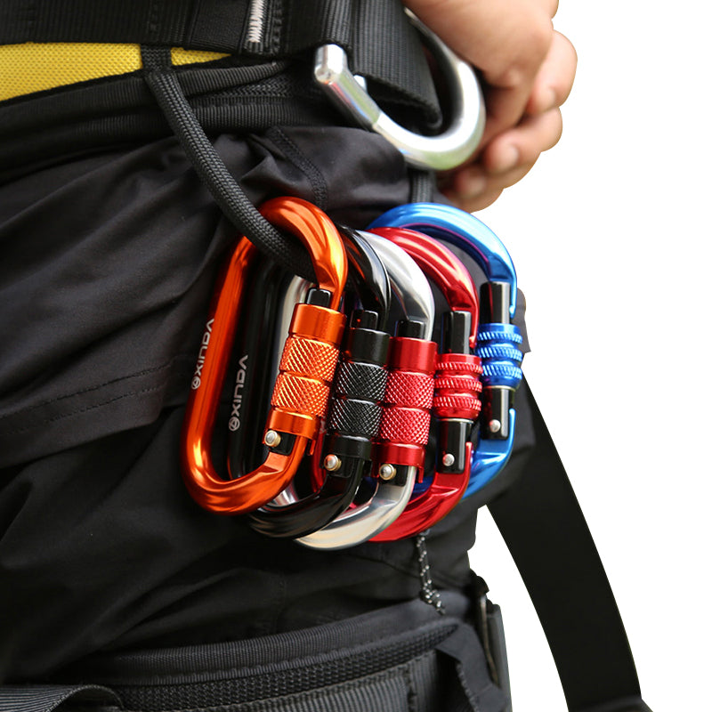 XINDA O-Shaped Main Carabiner – Auto-Locking Climbing Hook for Outdoor Mountaineering, Safety, and Heavy-Duty Gear