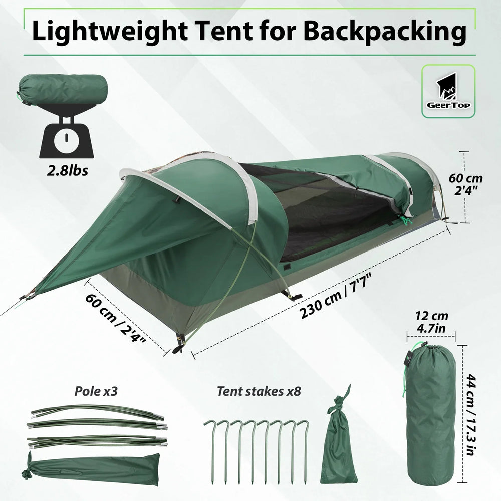 GeerTop backpacking BivyII - 1 Person Ultralight Tent