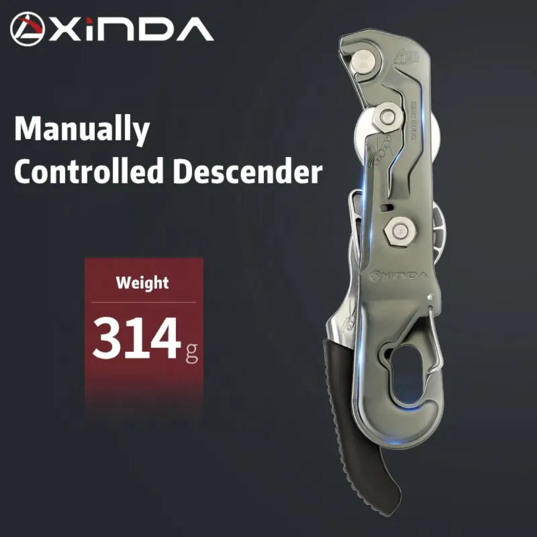 XINDA manually controlled rescue stop descender for climbing arborist work at height