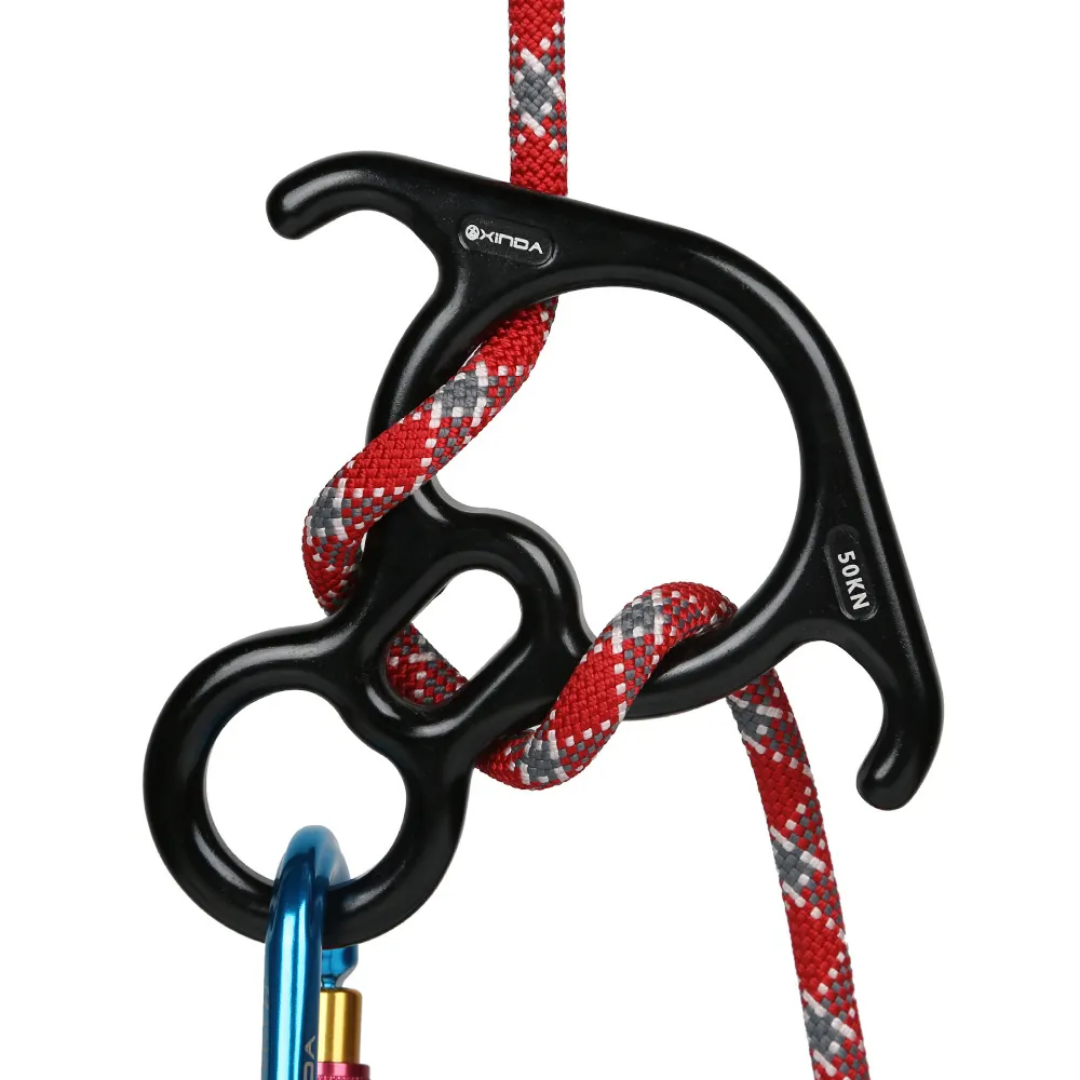 Xinda Figure 8 Descender 50kN Aluminum Belay Device Rescue Rappel Gear