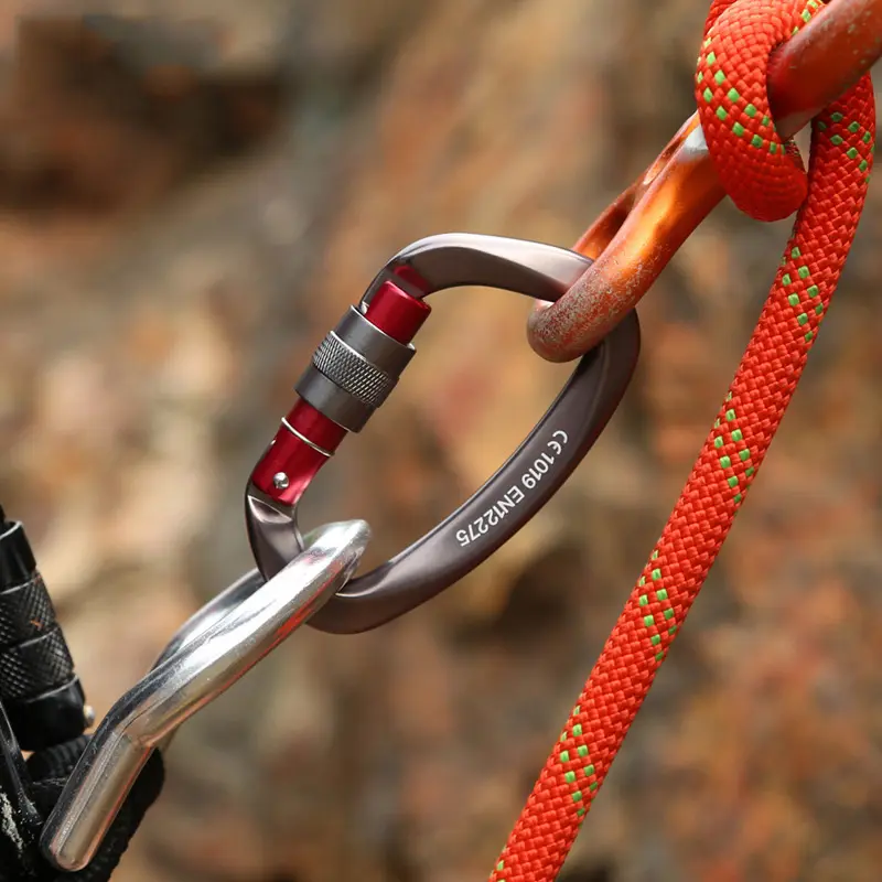 XINDA CE Certified D-Shape Screw Gate Carabiner 25kN | 7075 Aluminum Climbing & Safety Carabiner