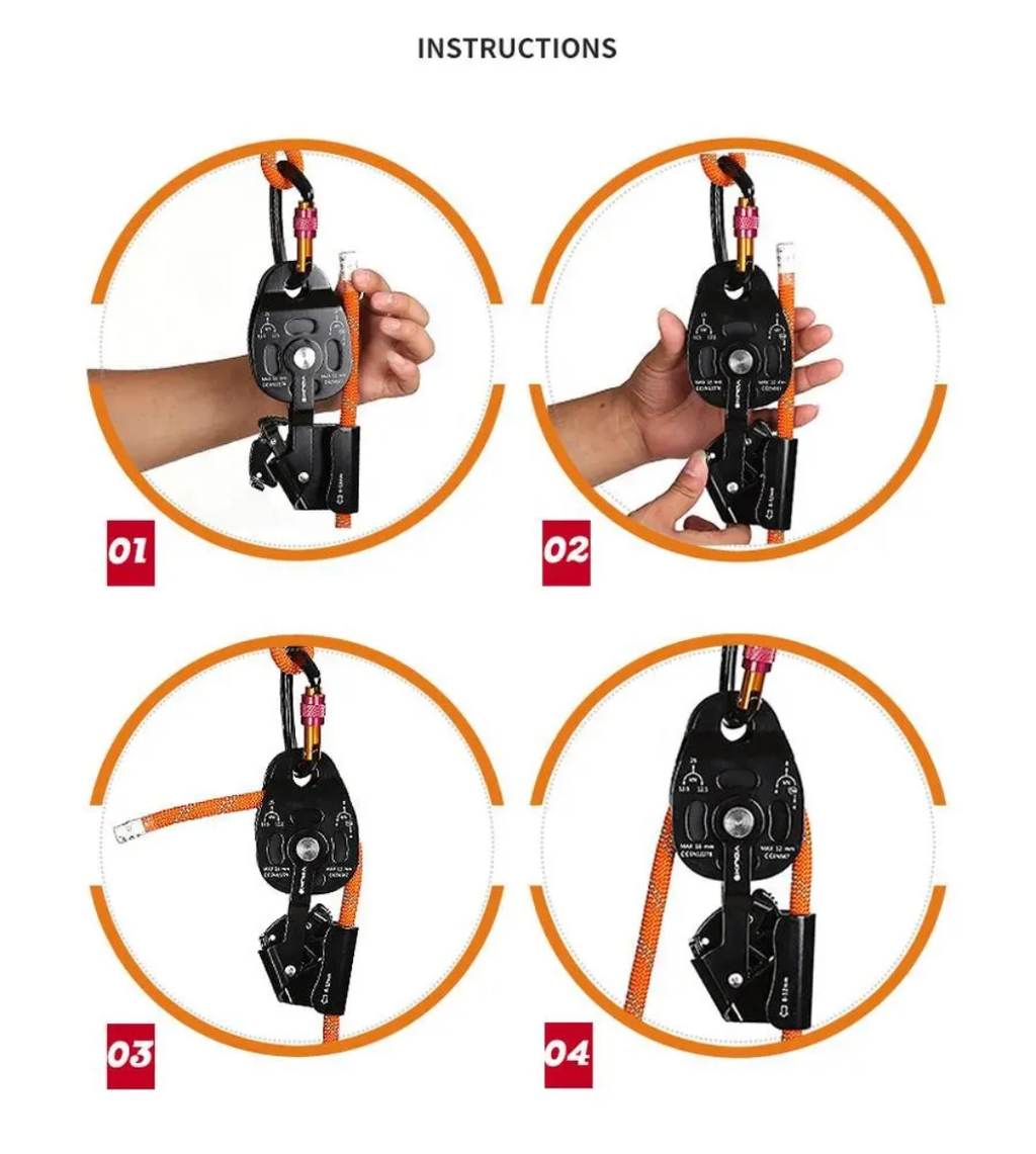 XINDA CE Certified Stainless Steel Heavy Transport Pulley Rescue Tool 25kN Impact Force for Weight Lifting High Altitude Camping