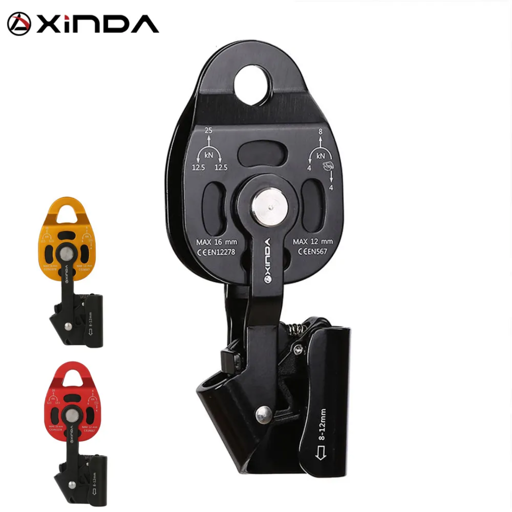 XINDA CE Certified Stainless Steel Heavy Transport Pulley Rescue Tool 25kN Impact Force for Weight Lifting High Altitude Camping