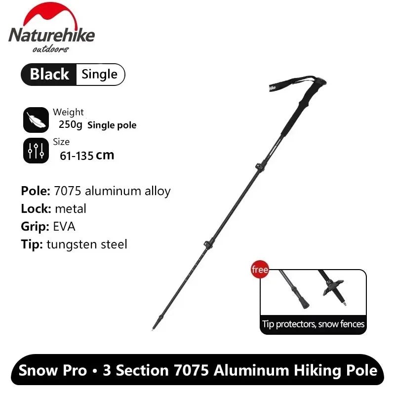 Naturehike Outdoor ST03 Robust 7075 Aluminum Alloy Folding Trekking Pole