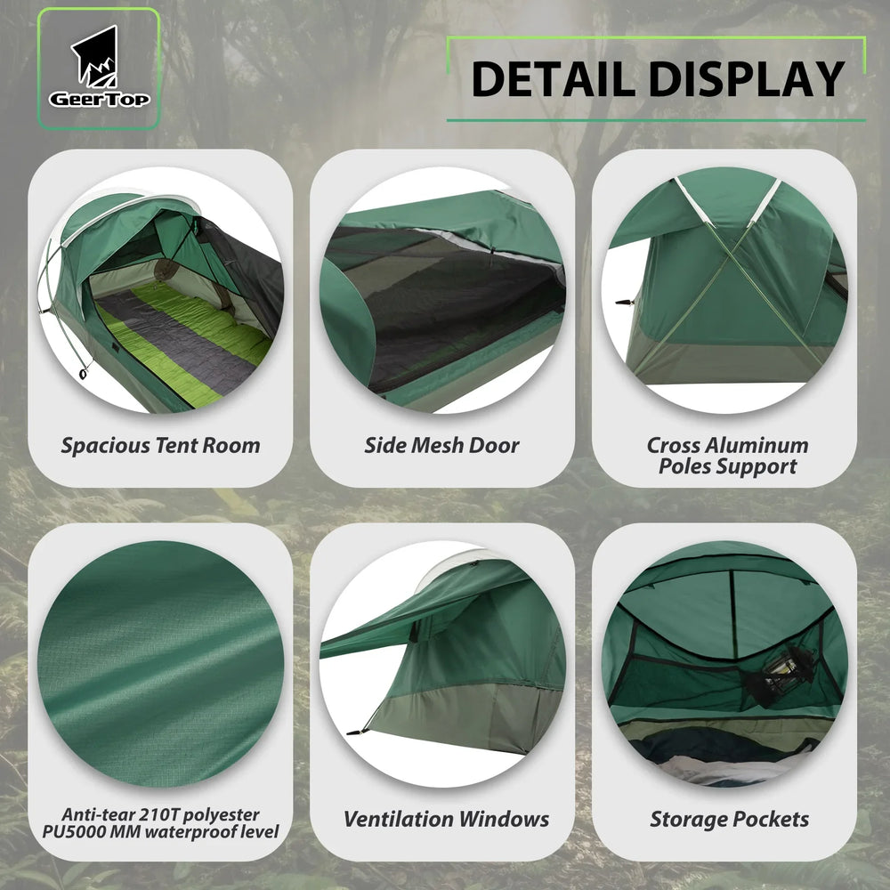 GeerTop backpacking BivyII - 1 Person Ultralight Tent