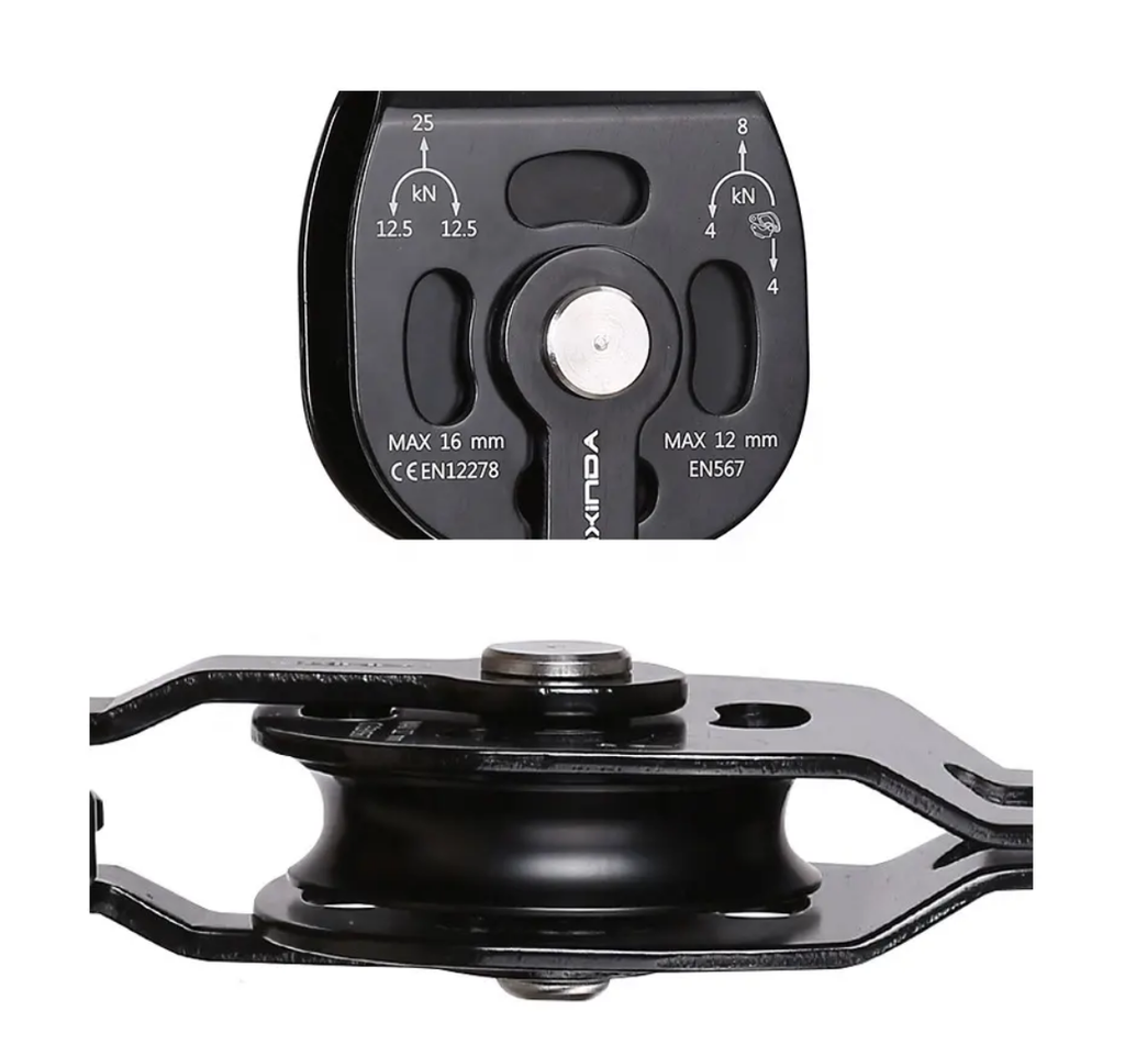 XINDA CE Certified Stainless Steel Heavy Transport Pulley Rescue Tool 25kN Impact Force for Weight Lifting High Altitude Camping