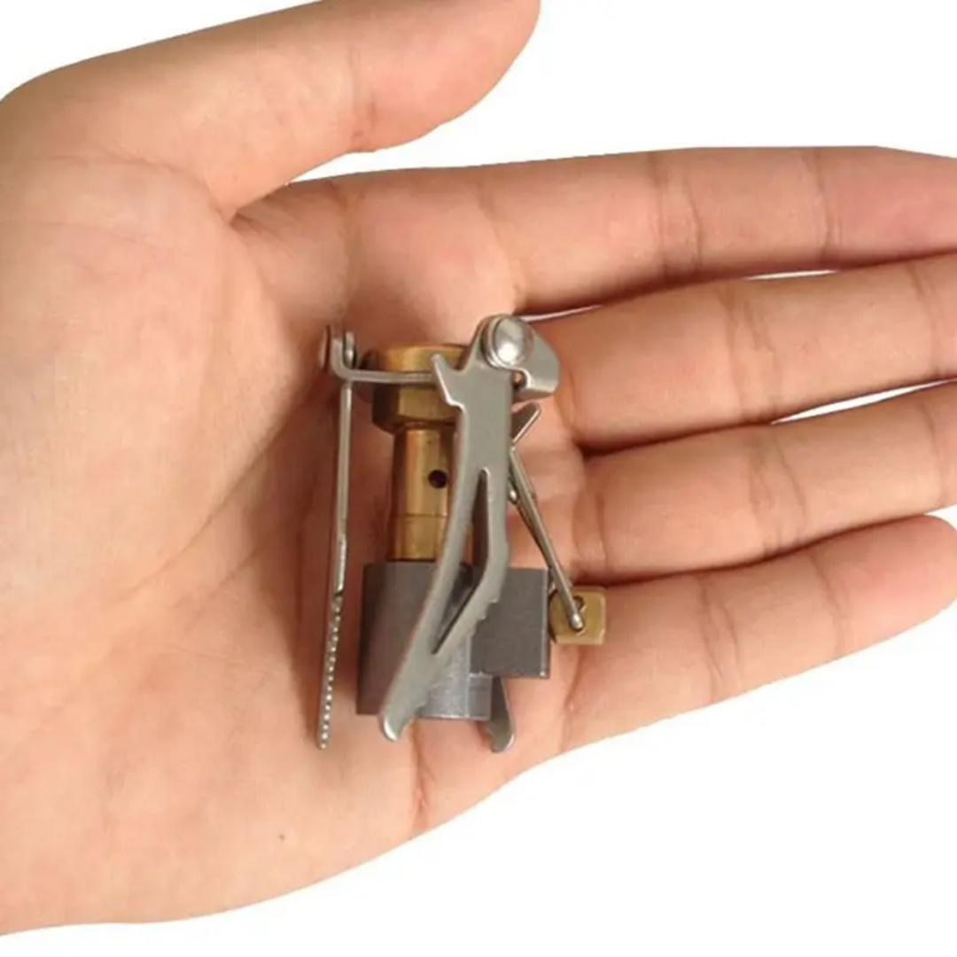 Ultralight Portable Camping Gas Stove 50g | Foldable Mini Backpacking Stove for Hiking, Trekking & Outdoor Cooking
