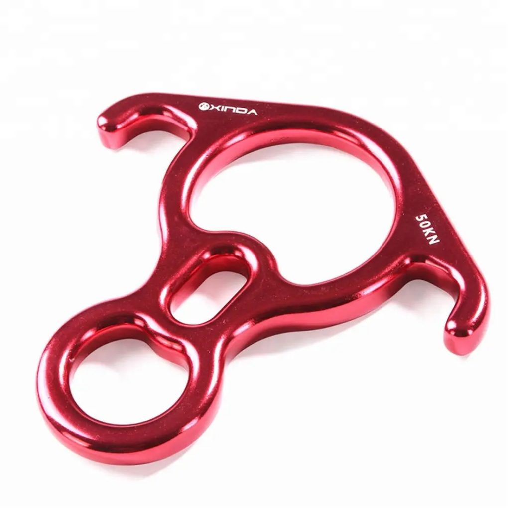 Xinda Figure 8 Descender 50kN Aluminum Belay Device Rescue Rappel Gear