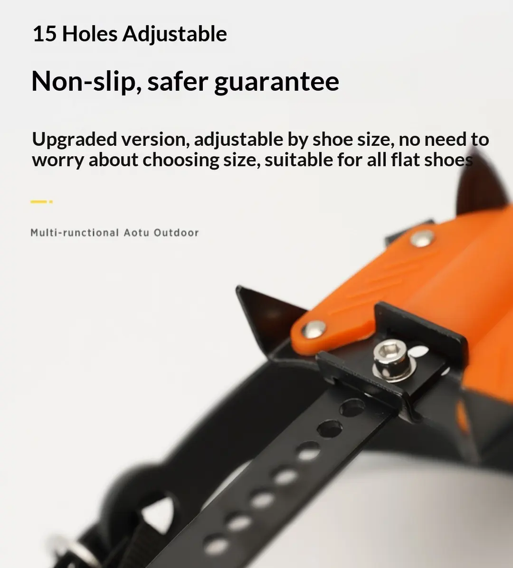 Adjustable 10-Point Ice Cleats | Anti-Slip Crampons for Hiking, Snow & Ice Walking | Fits EU 35–45 Shoes