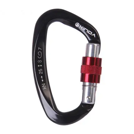 XINDA CE Certified D-Shape Screw Gate Carabiner 25kN | 7075 Aluminum Climbing & Safety Carabiner